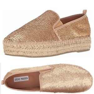 STEVE MADDEN POPPI Sequin espadrille slip-on size7